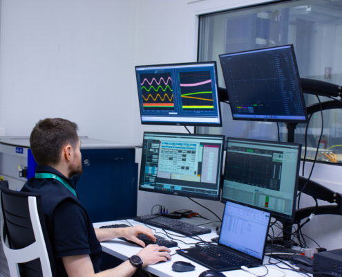 Epowerlabs team members working in the labs